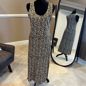 J Crew Factory cheeta print midi dress